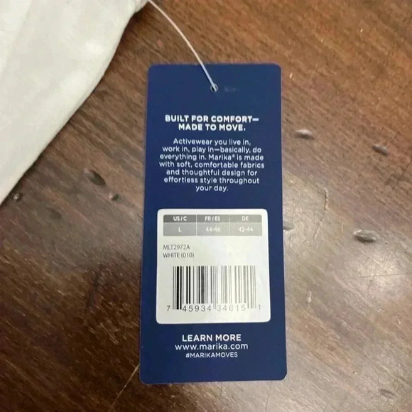 2/$12 Marika Essential Cropped Tank White Size Large Raw Hem Relaxed Fit Active - Picture 6 of 11